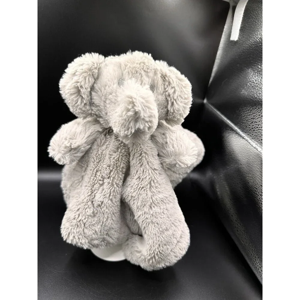 Kellytoy Elephant Security Blanket Grey Plush Baby Lovey Rattle‎ Toy Embroider-2